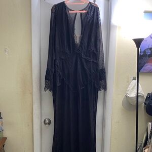 Fashion Nova Black Sheer Long Sleeve Dress